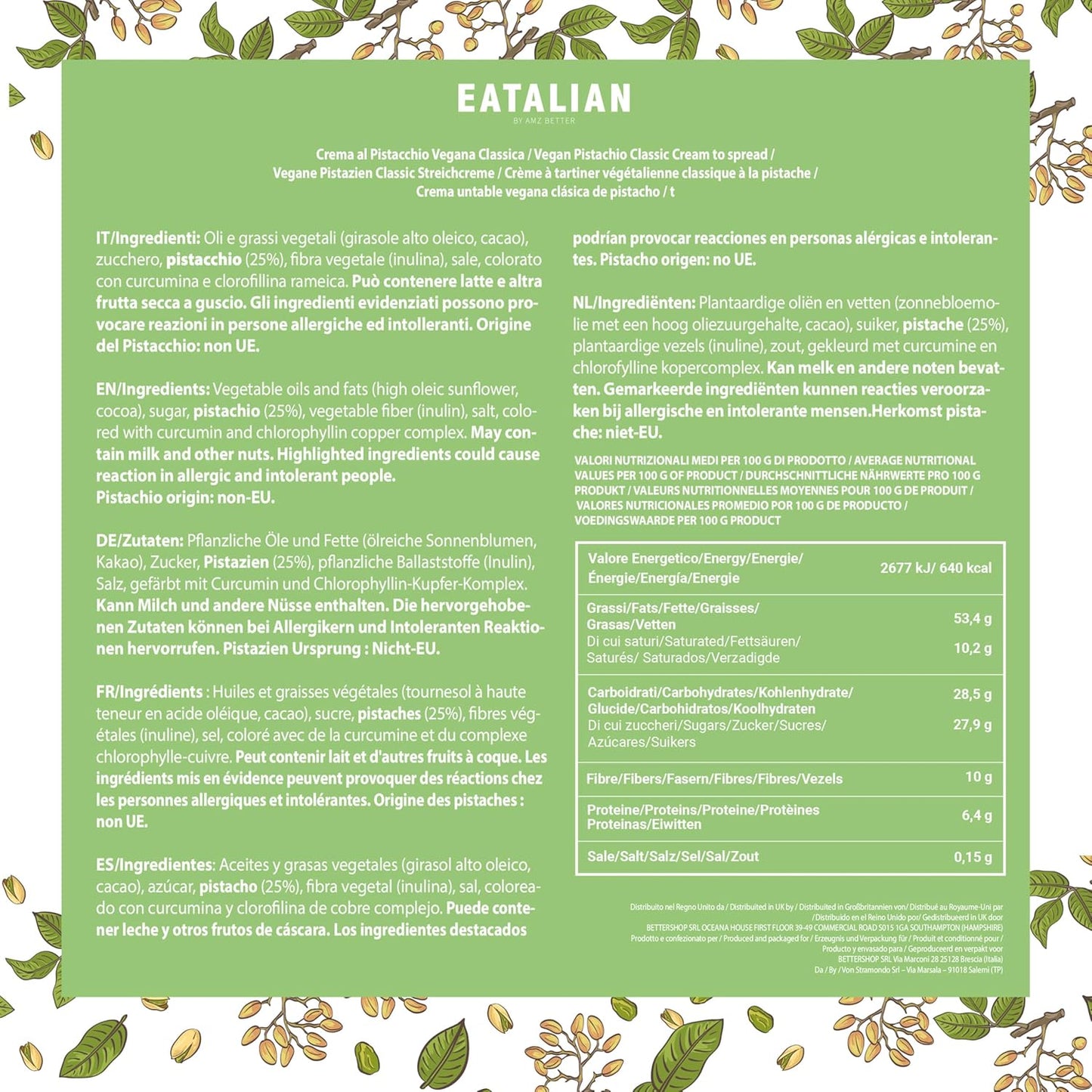 Vegan Pistachio
Spread Cream