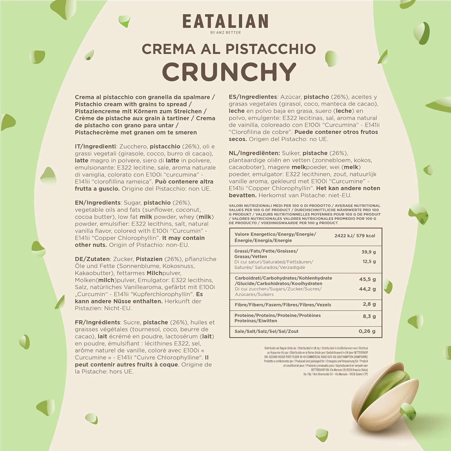 Pistachio Crunchy  Spread Cream